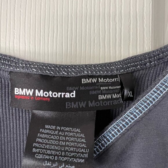 BMW Motorrad Women’s Tank Top Gray Blue Trim Sleeveless Logo Shirt Size XL - Picture 2 of 4